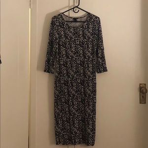 Patterned midi length jersey dress